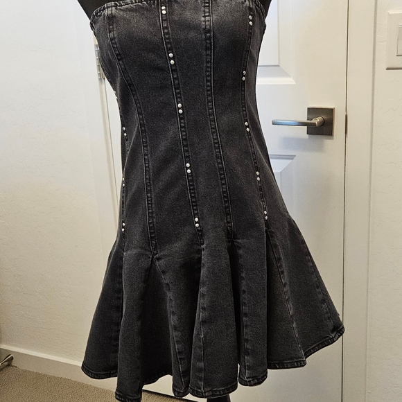 Wild Fable Black Denim Backless Dress, size S - Picture 6 of 14